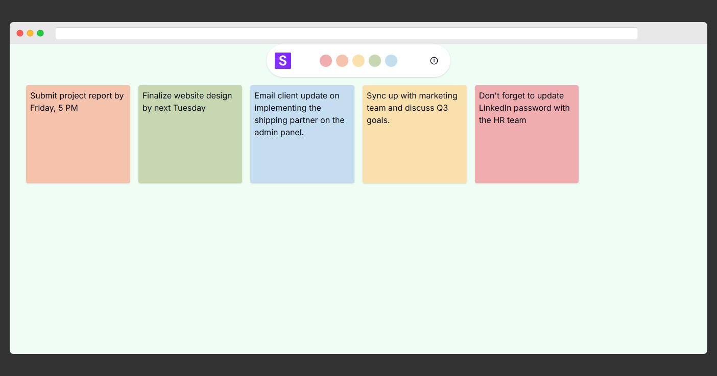 Sticky hue project screenshoot